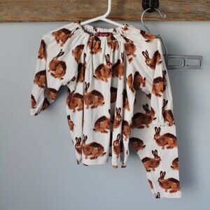 Milkbarn Bunny L/S Top  & Pants Size 12-18M